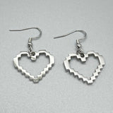 Pixel Heart Pendant Earrings