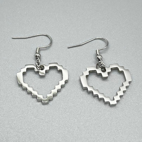 Pixel Heart Pendant Earrings