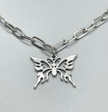 Chunky Butterfly Pendant Necklace