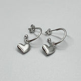 Heart Charm Hoop Earrings