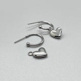 Heart Charm Hoop Earrings