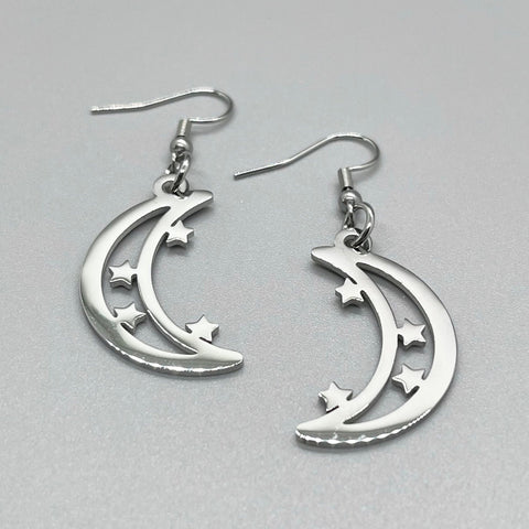 Open Moon & Stars Earrings