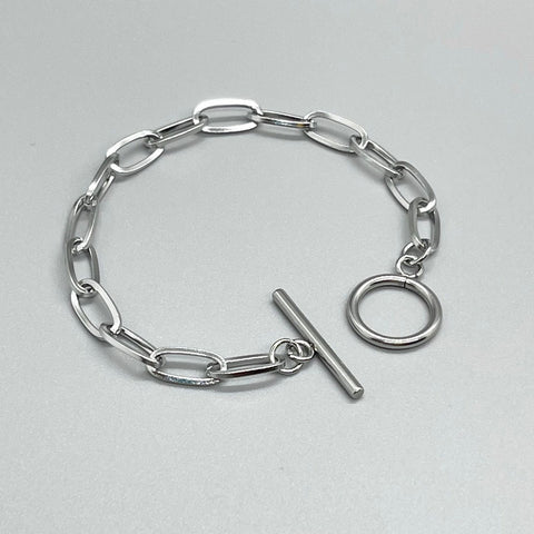 Paperclip Chain Toggle Bracelet