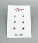 Ball Stud Earrings ~ Set of 3