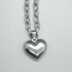 Puffy Heart Necklace ~ Choose Your Chain