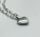 Puffy Heart Necklace ~ Choose Your Chain