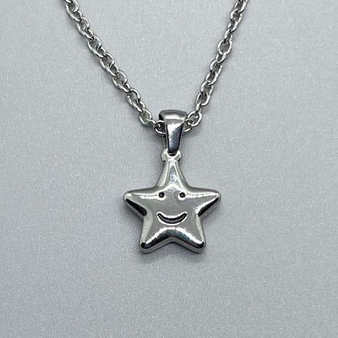 Smiley Face Star Necklace ~ Choose Your Chain