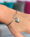 Heart Charm Cuff Bangle