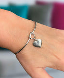 Heart Charm Cuff Bangle