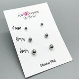 Ball Stud Earrings ~ Set of 3