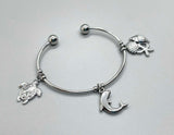 Sea Life Charm Bangle Bracelet