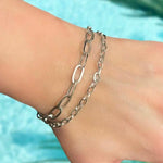 Layered Paperclip Chain Bracelet