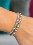 Silver Bead Stretch Bracelets